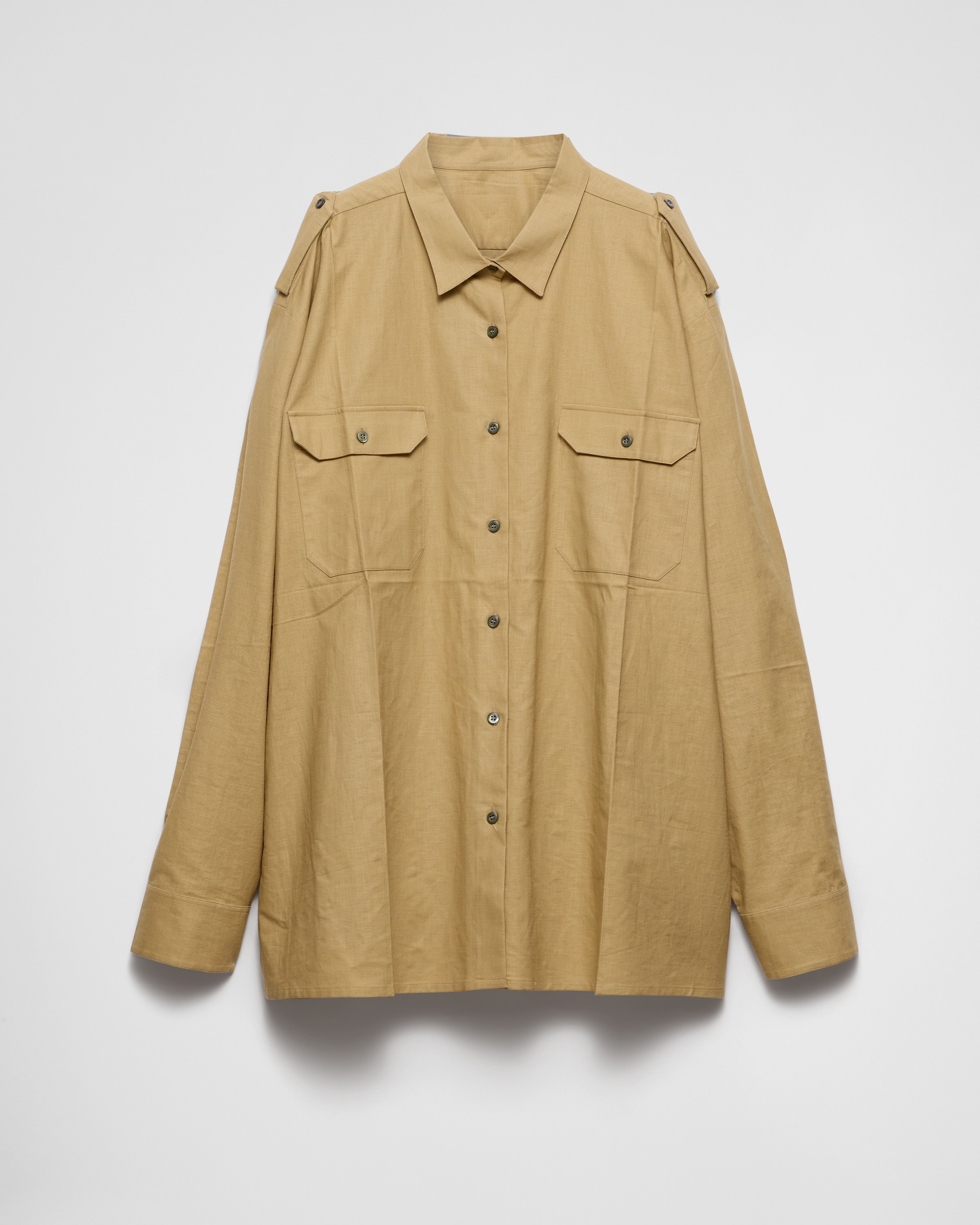【送料&関税込】Prada Khaki Lyocell Blend Oversize T-shirt Prada T-shirt | italist