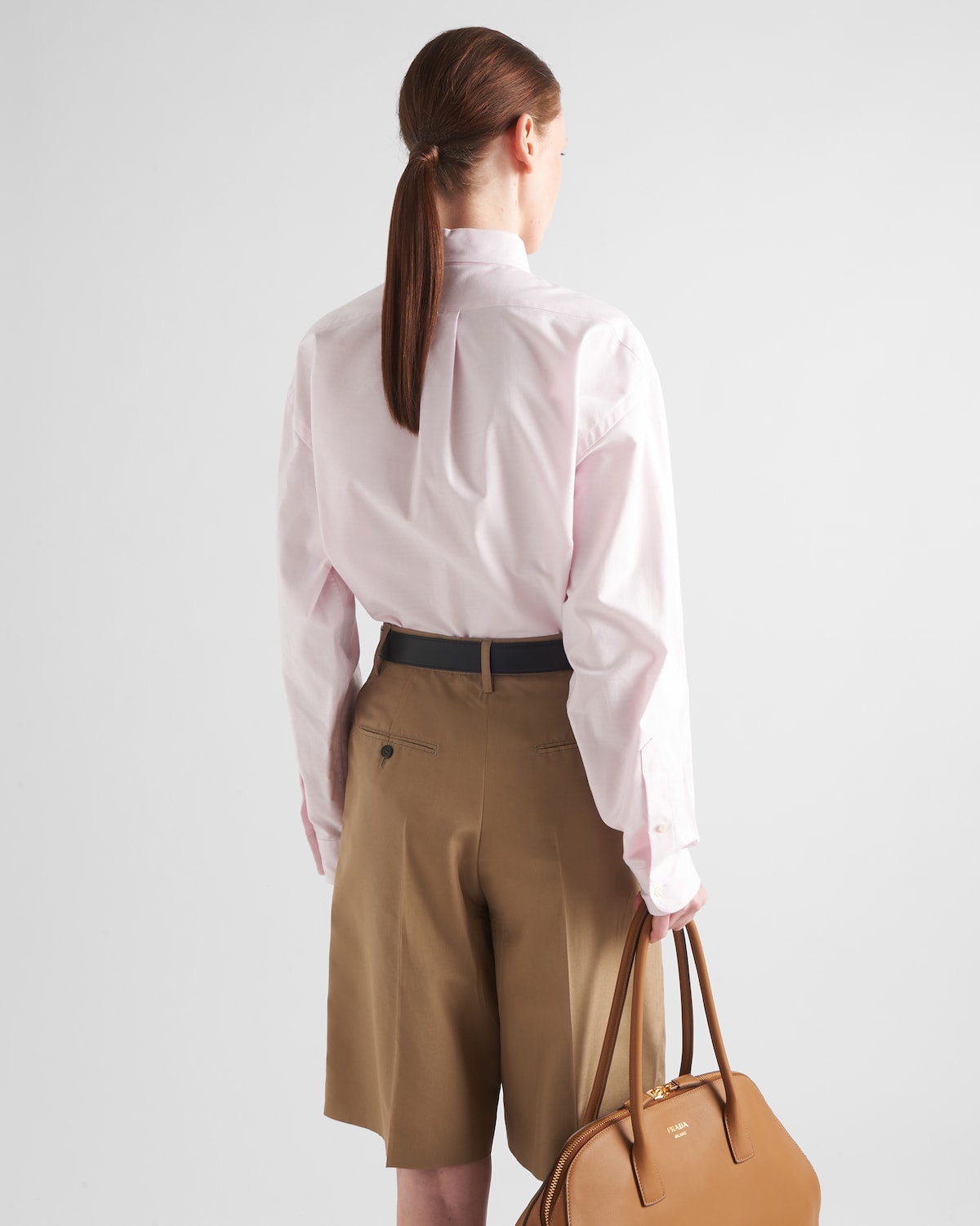 PRADA PINK EMBROIDERED LONG SHIRT