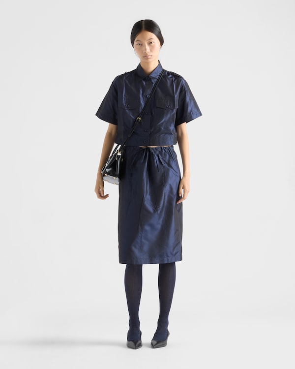 Cropped taffeta shirt Cropped taffeta shirt