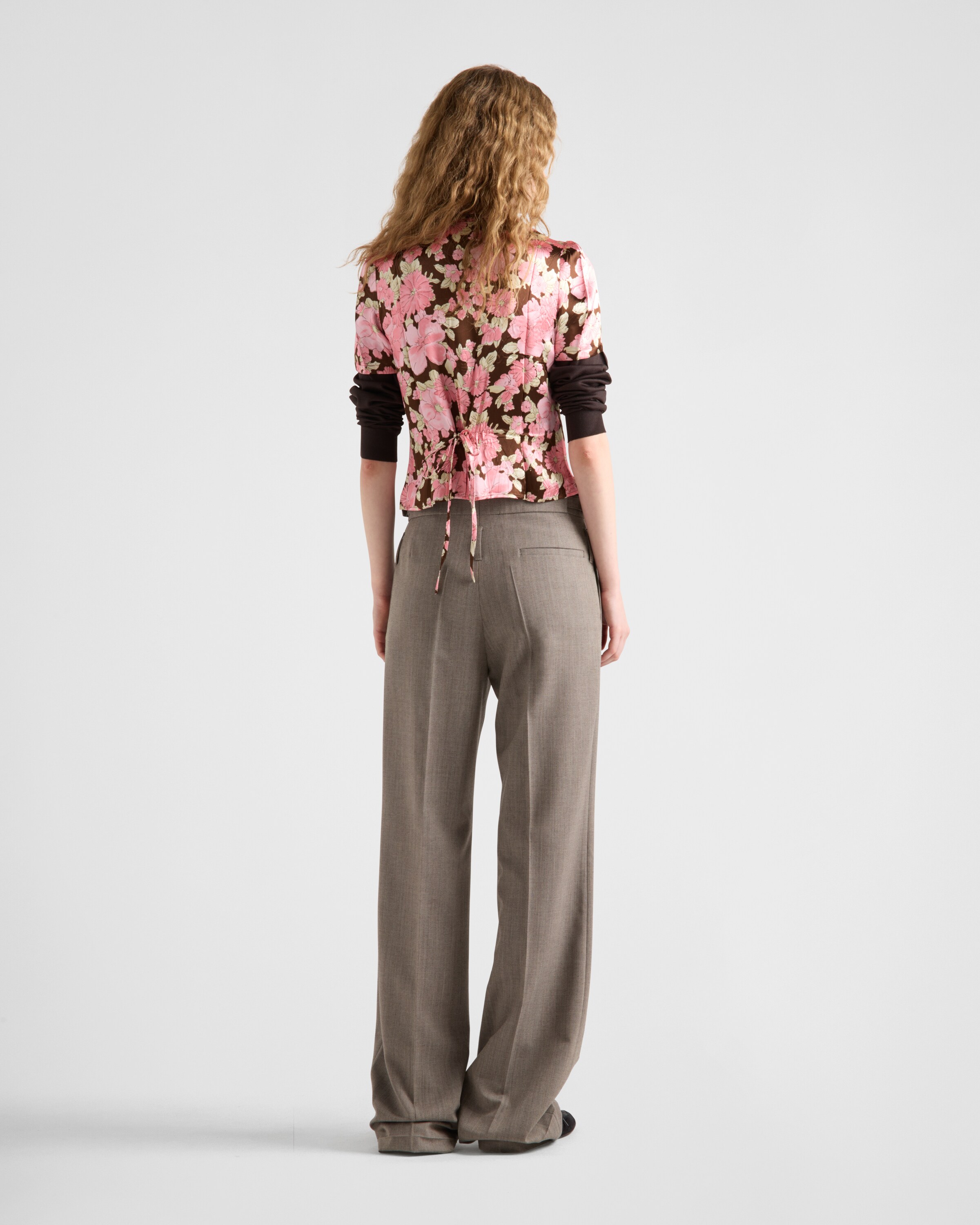Ebony Floral print satin shirt | PRADA