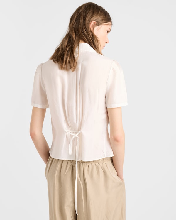 Garment-dyed washed silk shirt - Ivory Garment-dyed washed silk shirt - Ivory