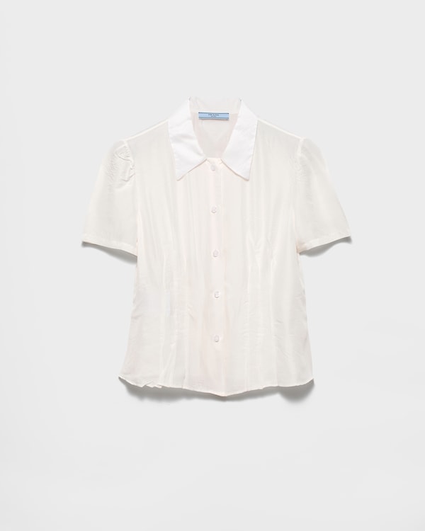 Garment-dyed washed silk shirt - Ivory Garment-dyed washed silk shirt - Ivory
