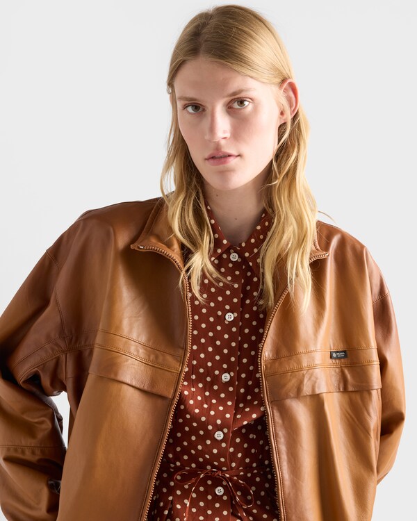 Polka-dot marocain shirt - Tobacco/Beige Polka-dot marocain shirt - Tobacco/Beige