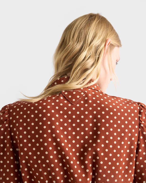 Polka-dot marocain shirt - Tobacco/Beige Polka-dot marocain shirt - Tobacco/Beige