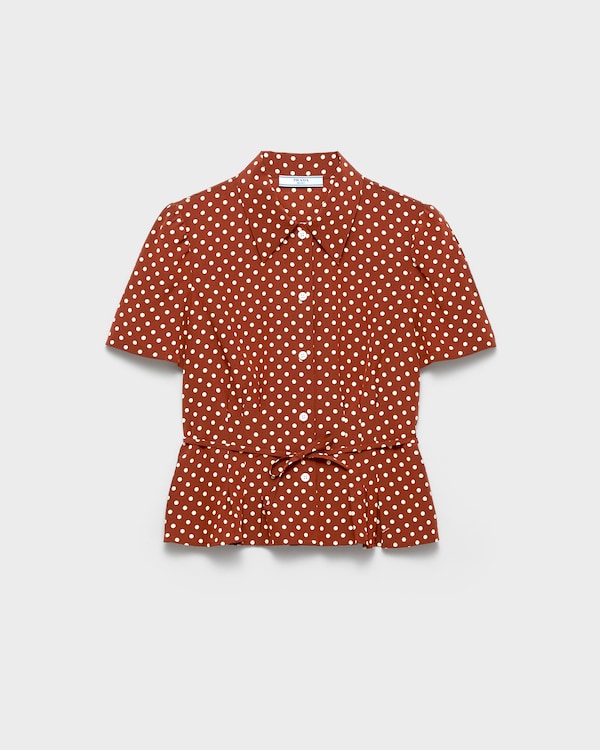 Polka-dot marocain shirt - Tobacco/Beige Polka-dot marocain shirt - Tobacco/Beige