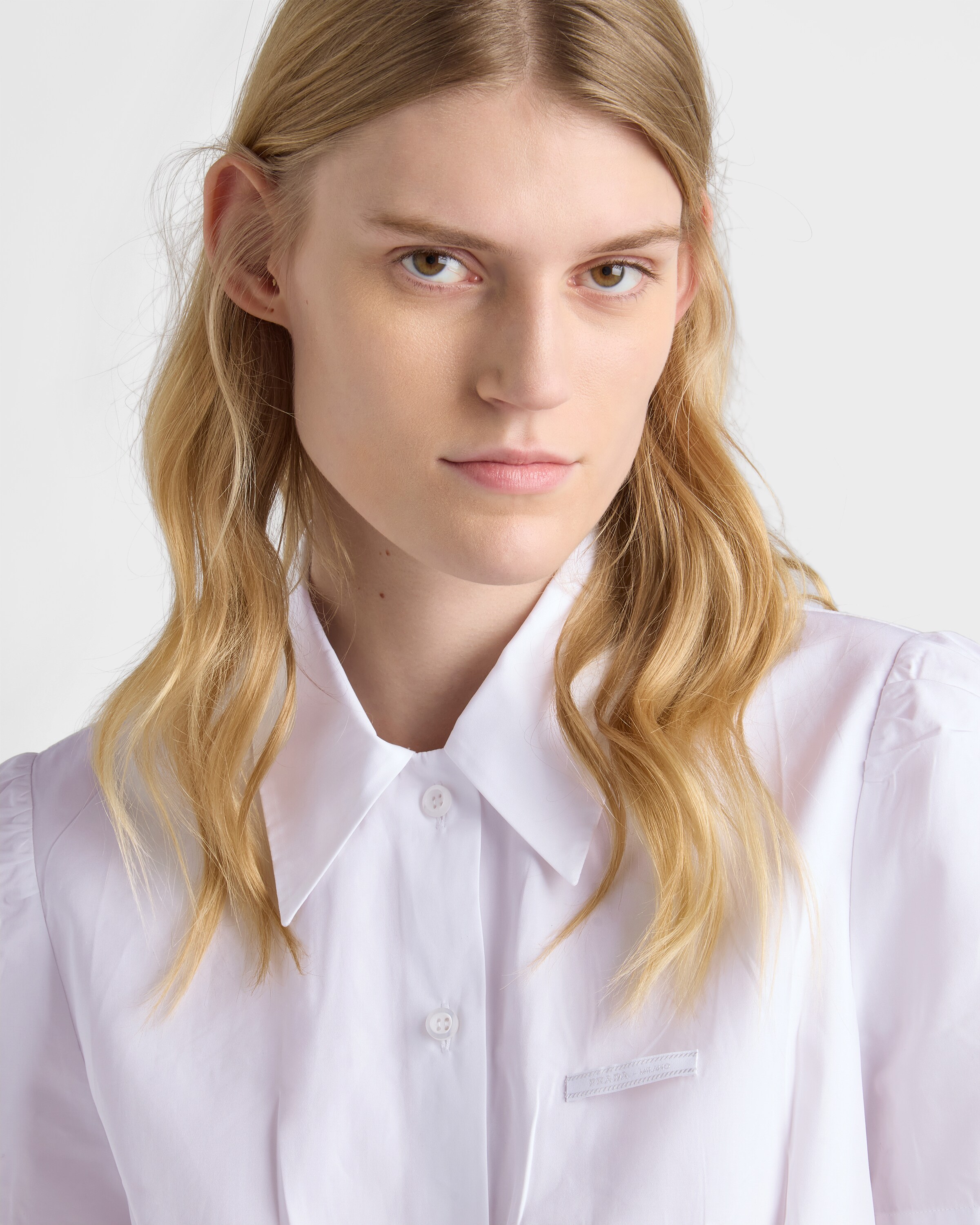 ホワイト 半袖ポプリン シャツ | PRADA