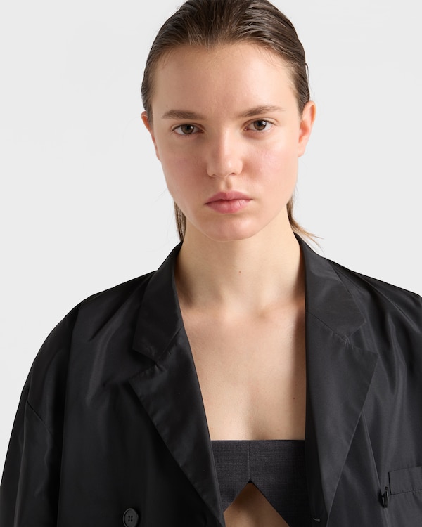 Double-breasted technical taffeta jacket - Black Double-breasted technical taffeta jacket - Black