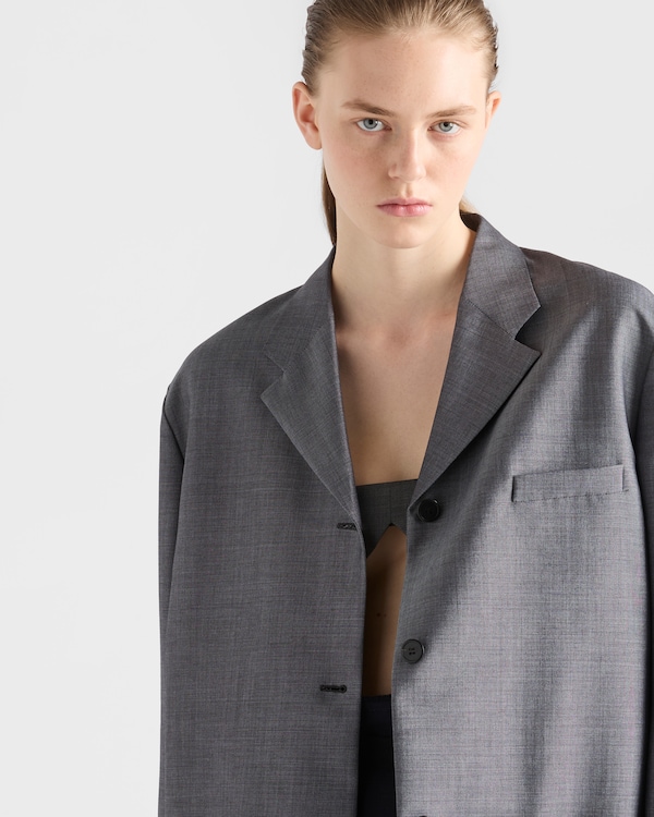 Single-breasted kid mohair jacket - Slate Gray Single-breasted kid mohair jacket - Slate Gray