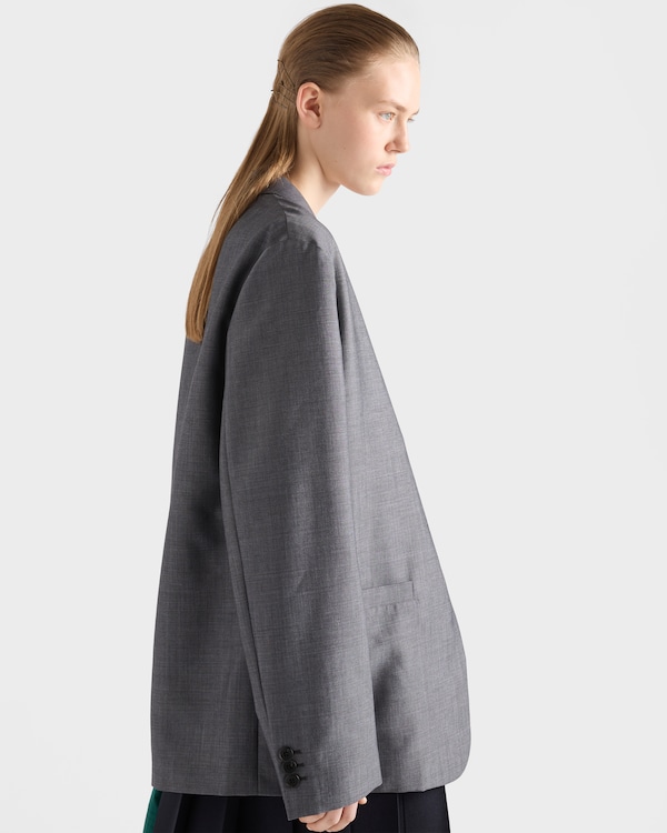 Single-breasted kid mohair jacket - Slate Gray Single-breasted kid mohair jacket - Slate Gray