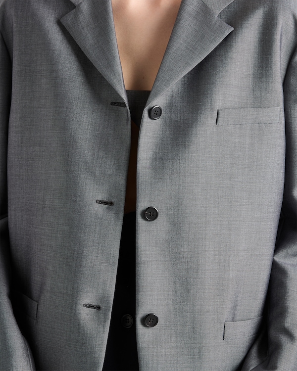 Single-breasted kid mohair jacket - Slate Gray Single-breasted kid mohair jacket - Slate Gray