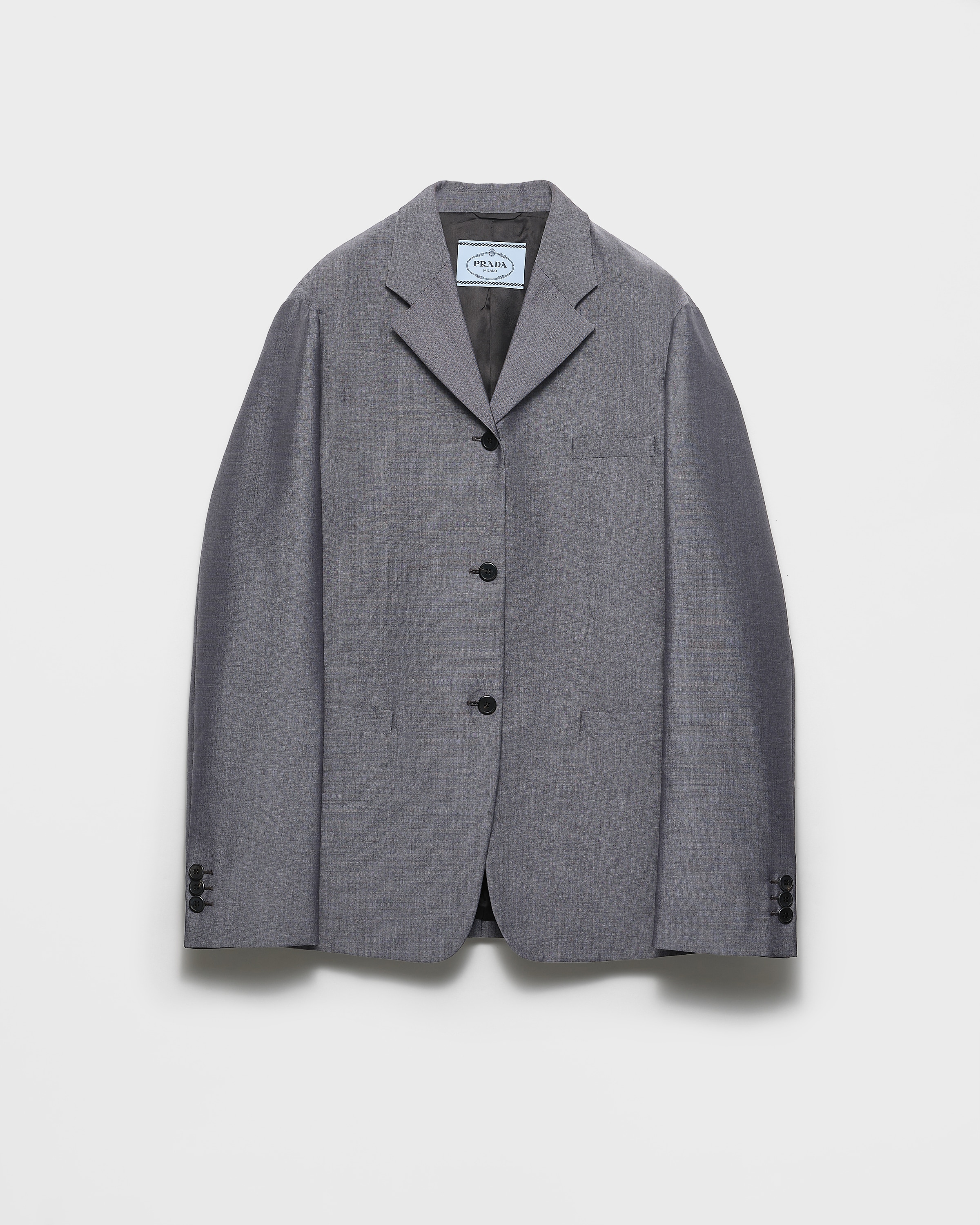Single-breasted kid mohair jacket
