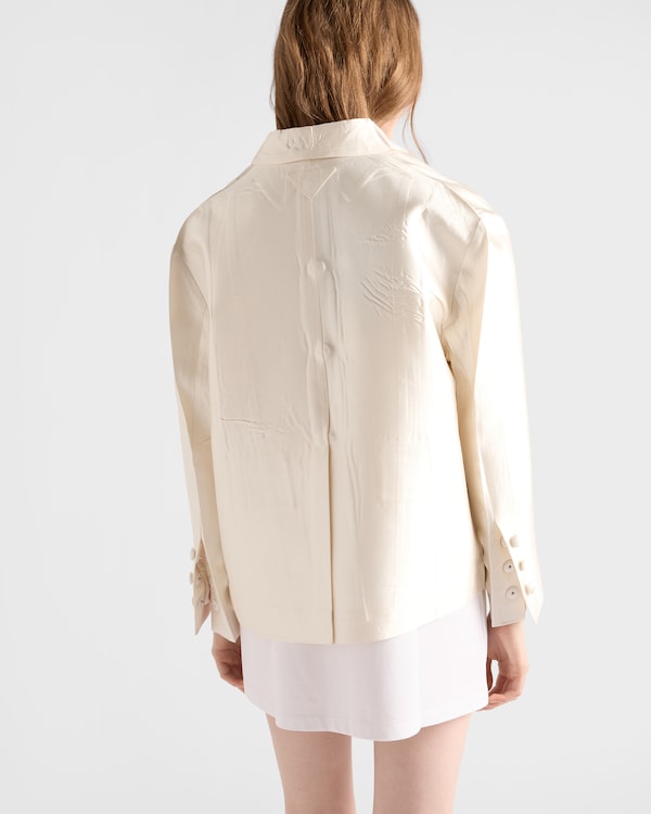 Giacca monopetto in seta e lana - Bianco Giacca monopetto in seta e lana - Bianco