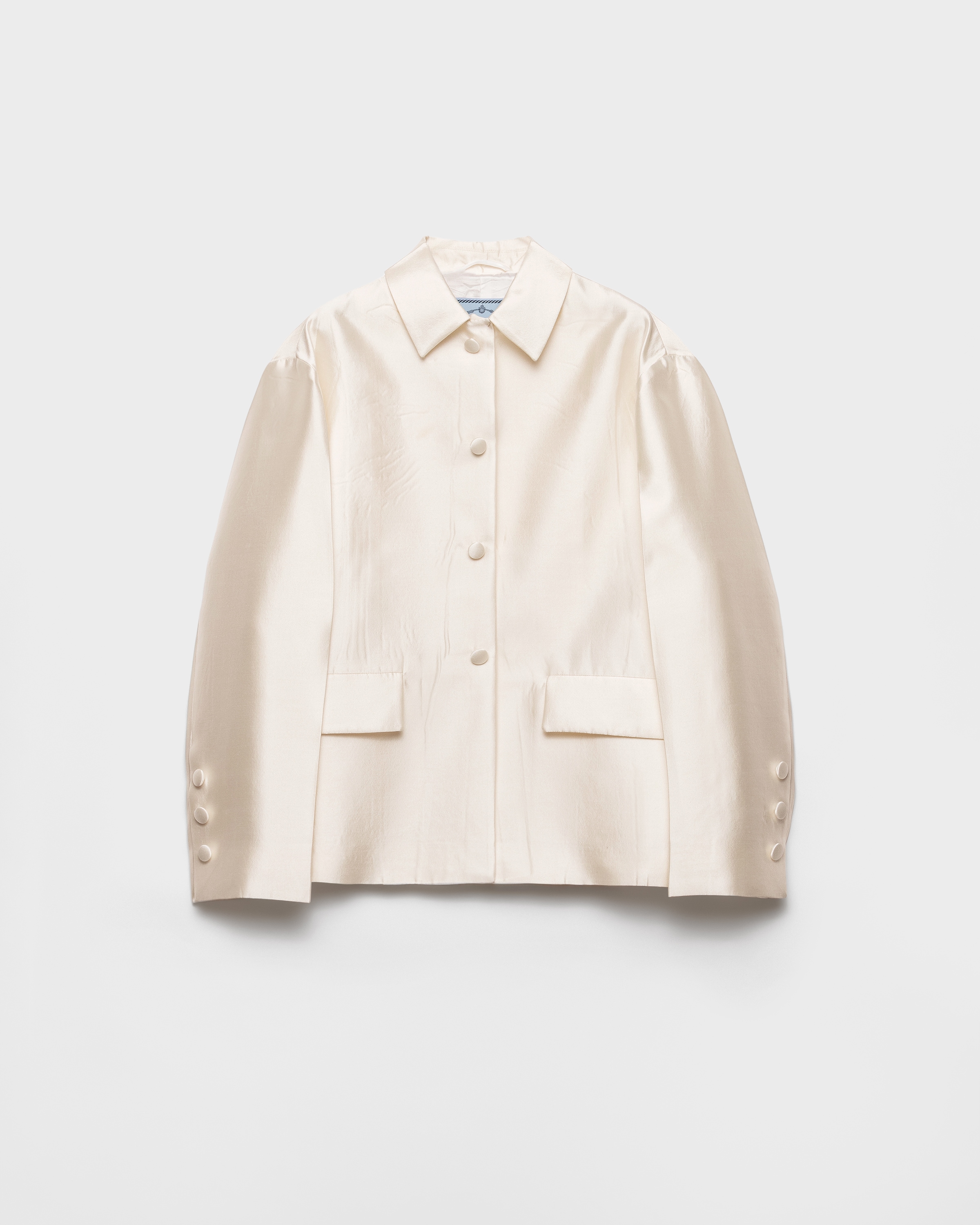 Prada Silk-wool Single-breasted Evening Jacket In Neutral