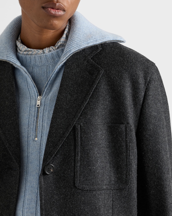 Re-Wool single-breasted jacket - Anthracite Gray Re-Wool single-breasted jacket - Anthracite Gray