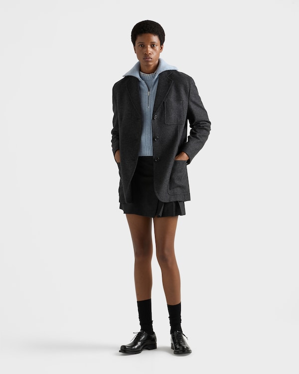 Re-Wool single-breasted jacket - Anthracite Gray Re-Wool single-breasted jacket - Anthracite Gray
