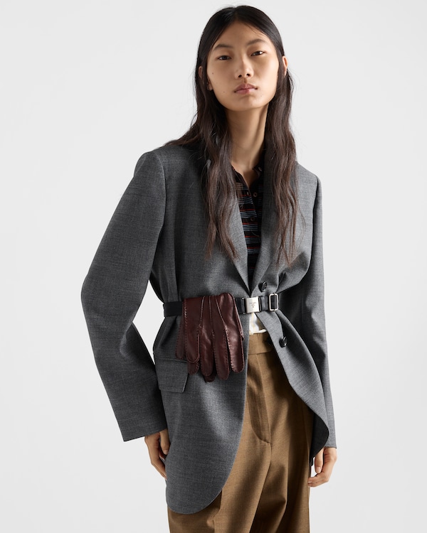 Single-breasted mélange hopsack jacket - Slate Gray Single-breasted mélange hopsack jacket - Slate Gray