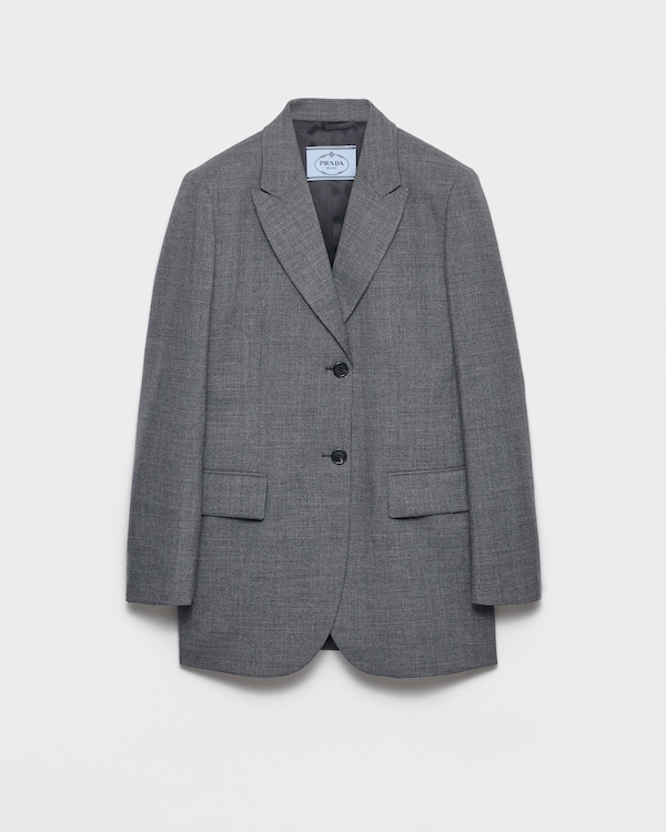 Single-breasted mélange hopsack jacket - Slate Gray Single-breasted mélange hopsack jacket - Slate Gray