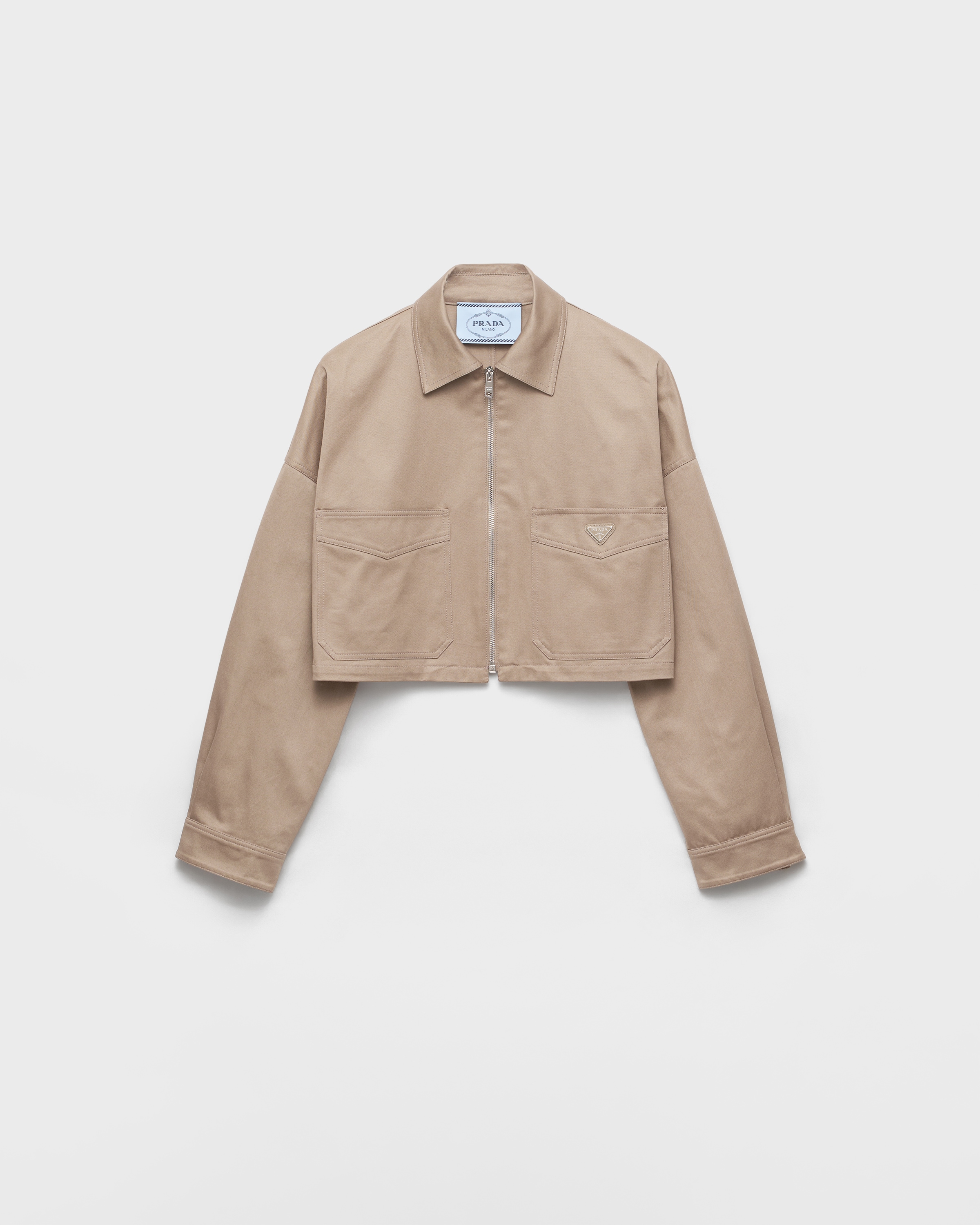 Clay Grey Chino Blouson Jacket | PRADA - United States