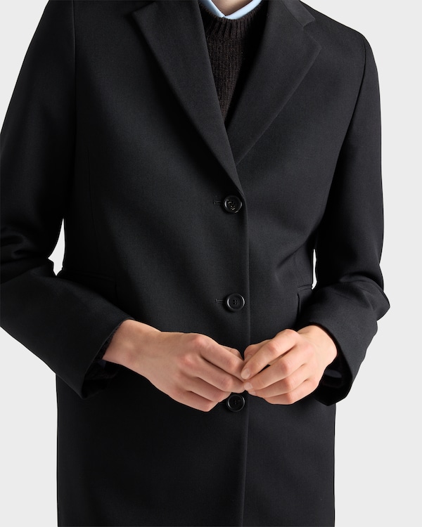 Single-breasted gabardine jacket - Black Single-breasted gabardine jacket - Black