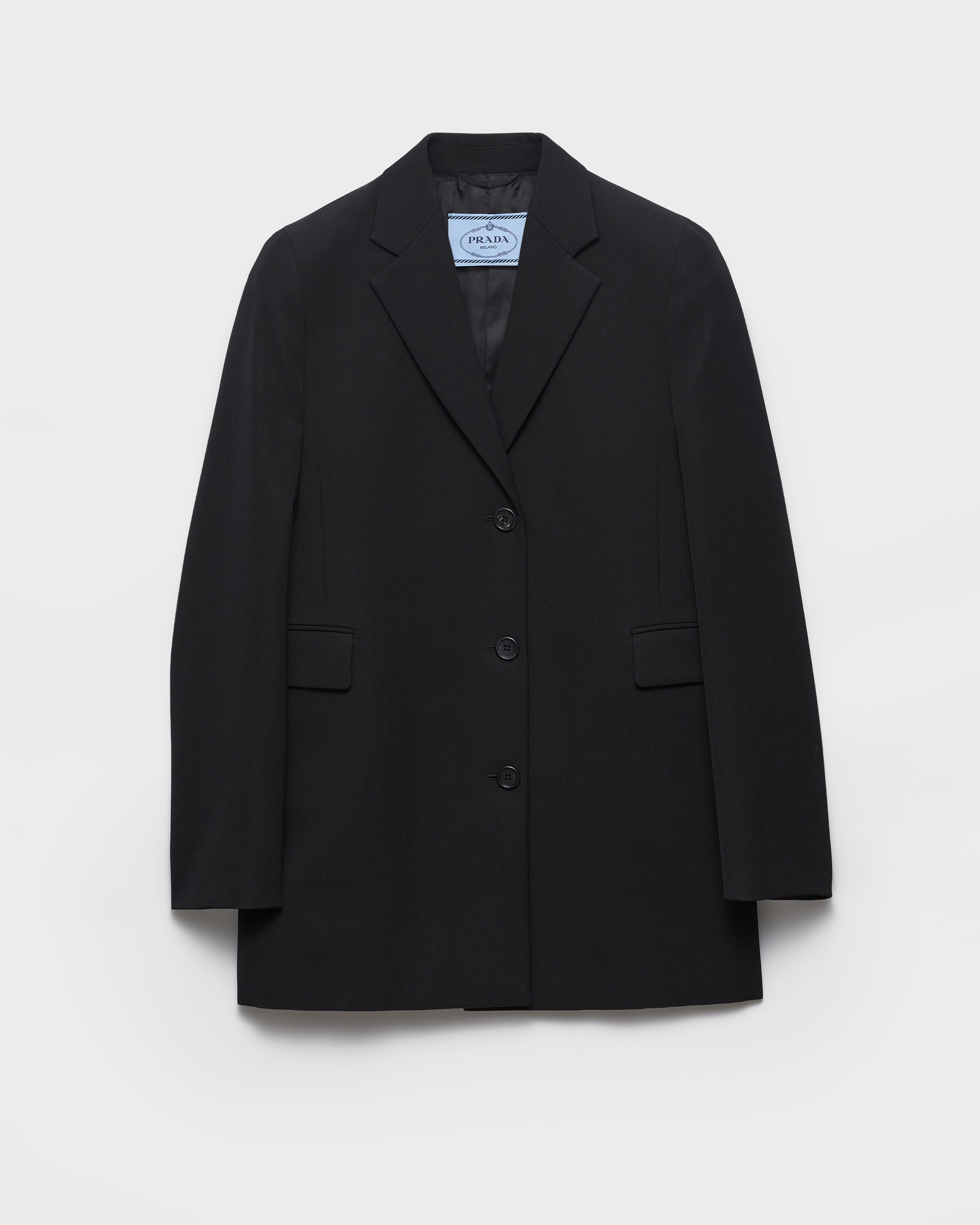 ブラック シングルブレスト ギャバジン ジャケット | PRADA - 日本