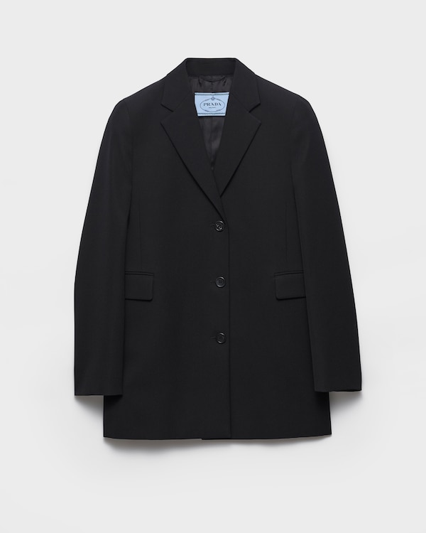 Single-breasted gabardine jacket - Black Single-breasted gabardine jacket - Black