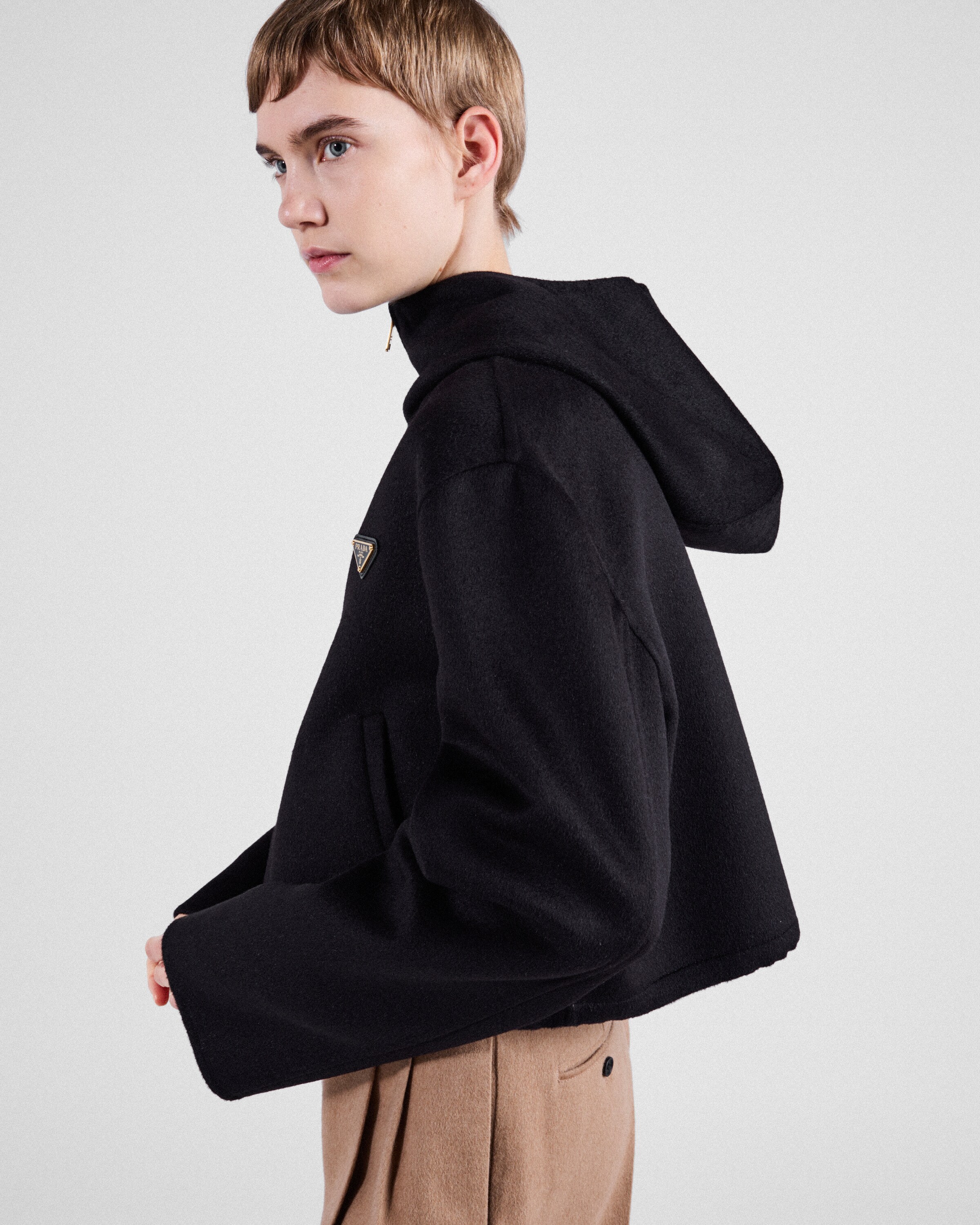 Prada Lightweight Cashgora Blouson Jacket In Black