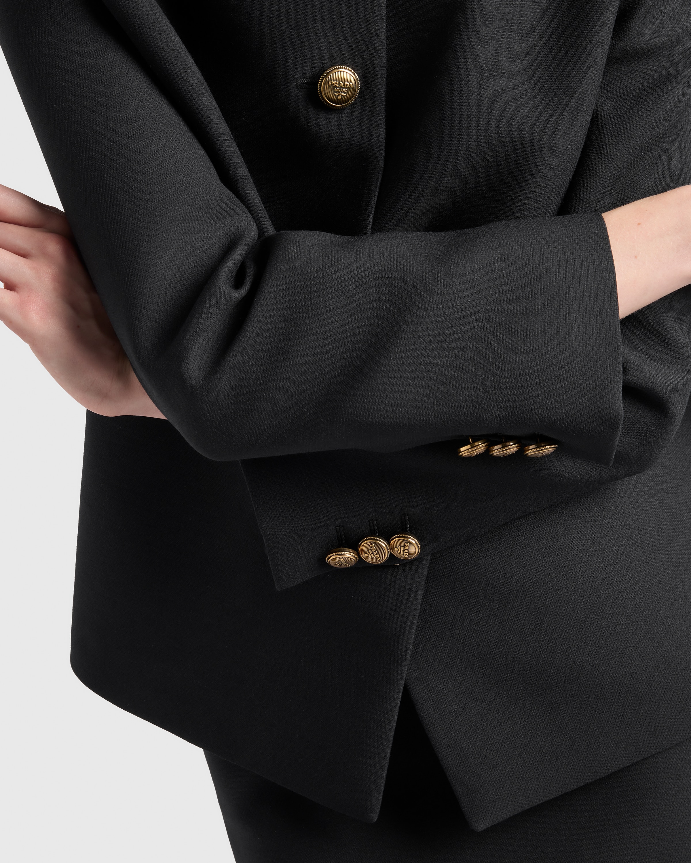 【プラダ・PRADA】Single-breasted tricotine jacket Black Single-breasted tricotine jacket | PRADA