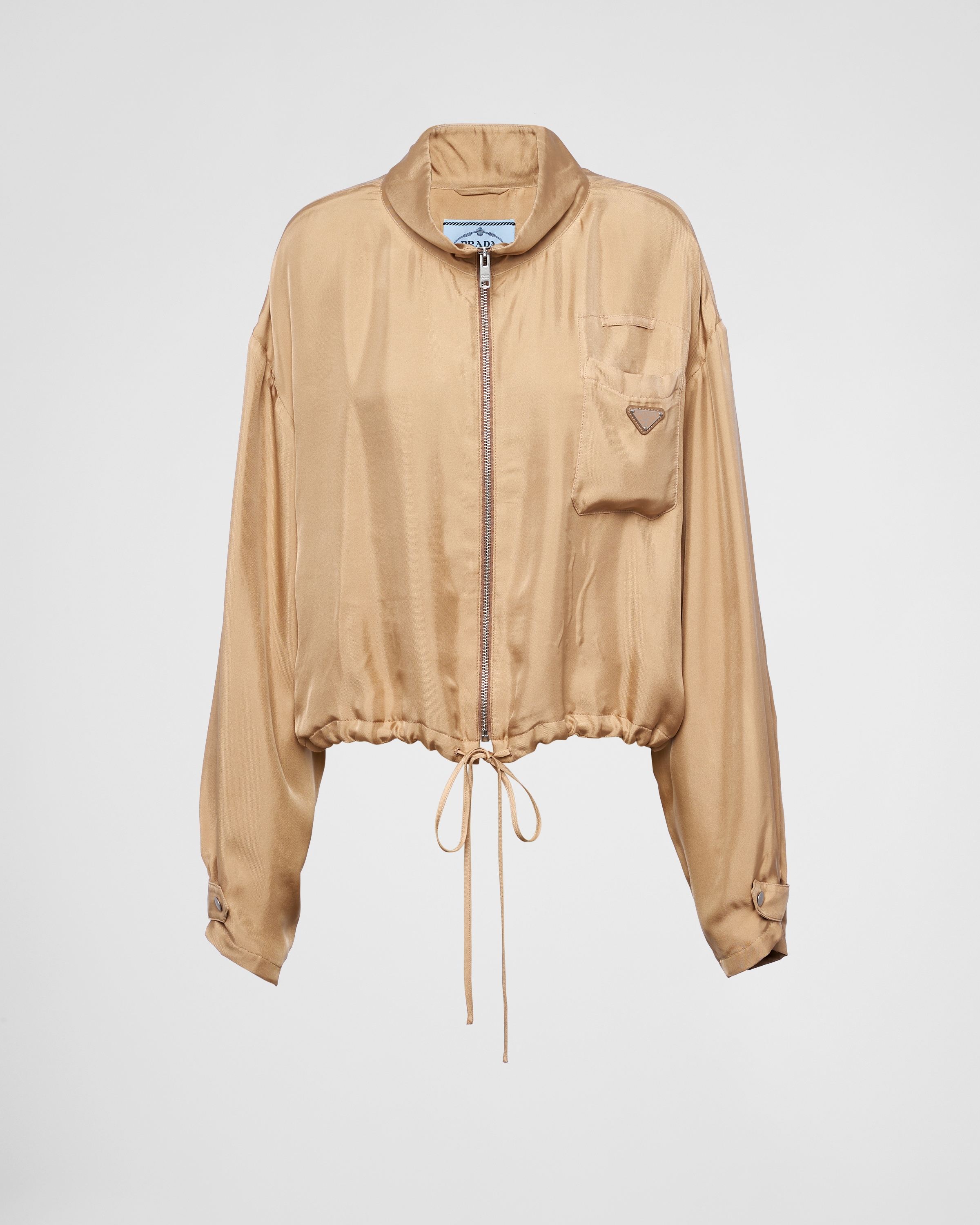 Prada Silk Twill Blouson Jacket In Cord