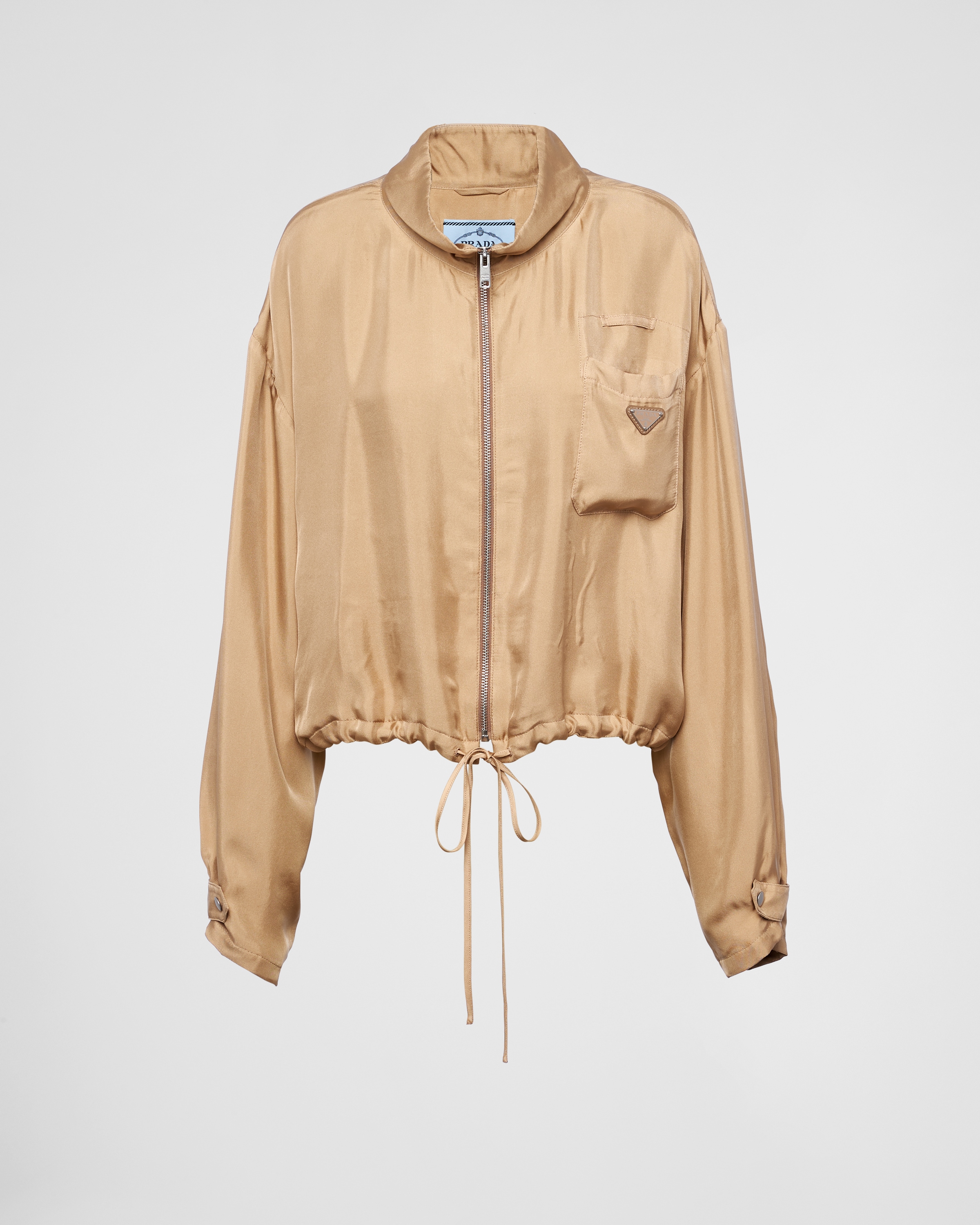 Shop Prada Silk Twill Blouson Jacket In Cord