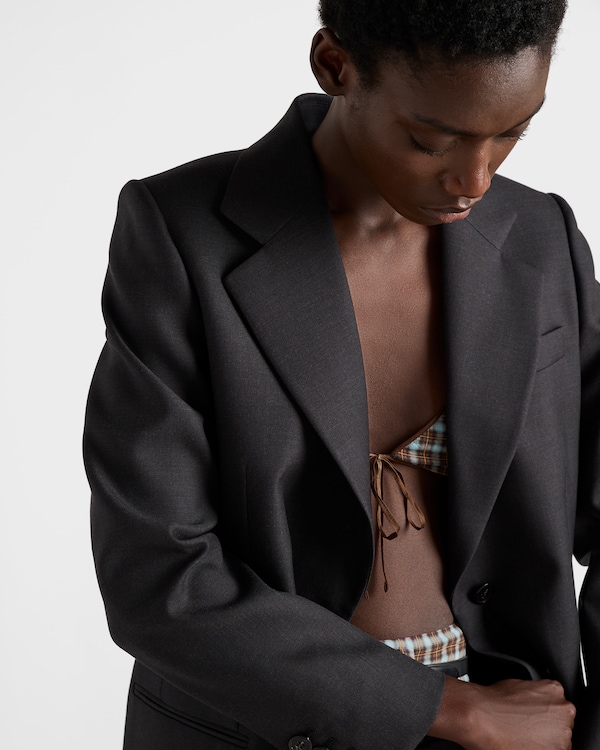 Single-breasted gabardine jacket - Anthracite Gray Single-breasted gabardine jacket - Anthracite Gray