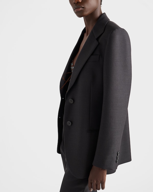 Single-breasted gabardine jacket - Anthracite Gray Single-breasted gabardine jacket - Anthracite Gray