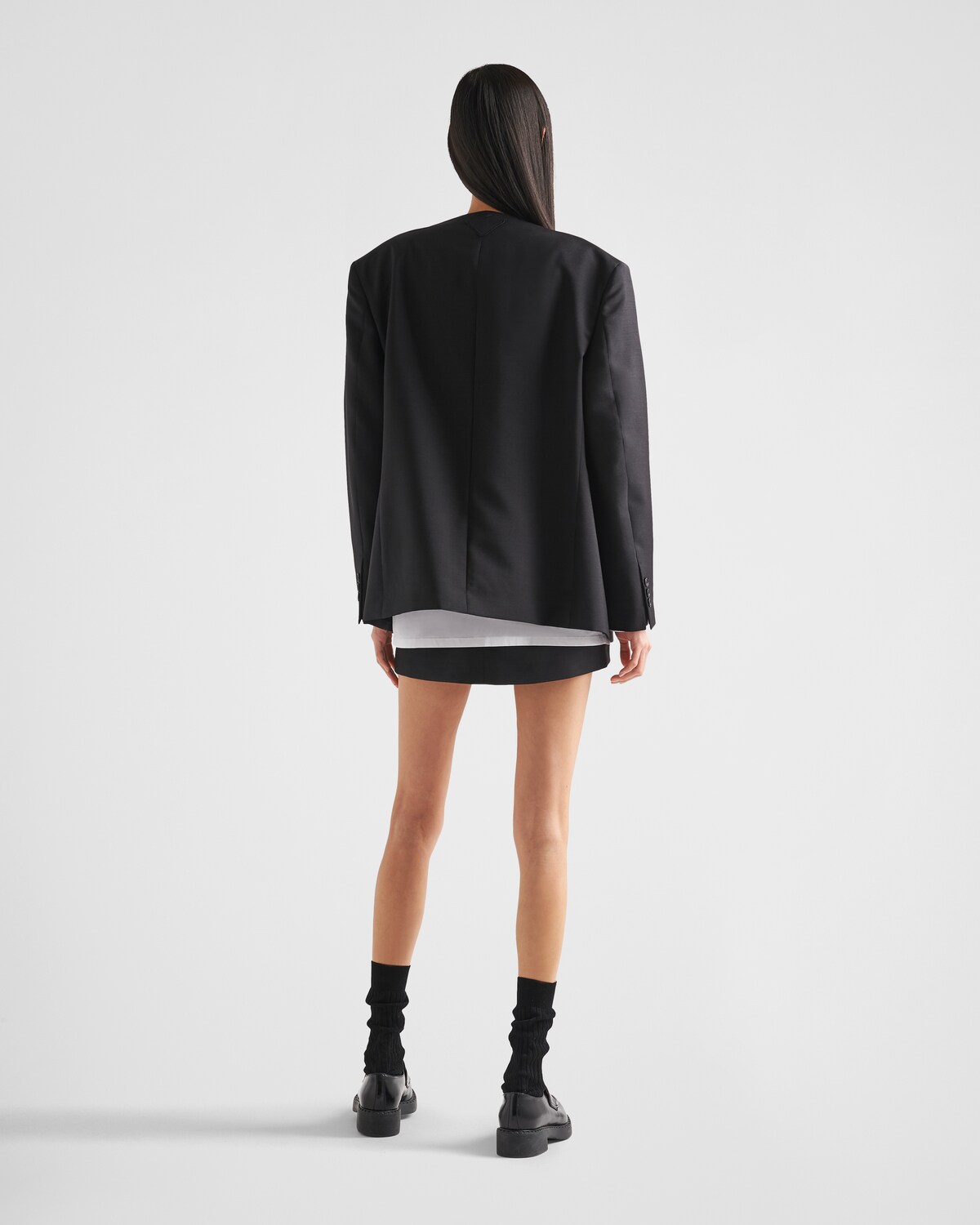 White Mohair V-neck Single-breasted Knitting Coat Jacket Halter Short Vest Shorts Hot Pants Three-piece Set