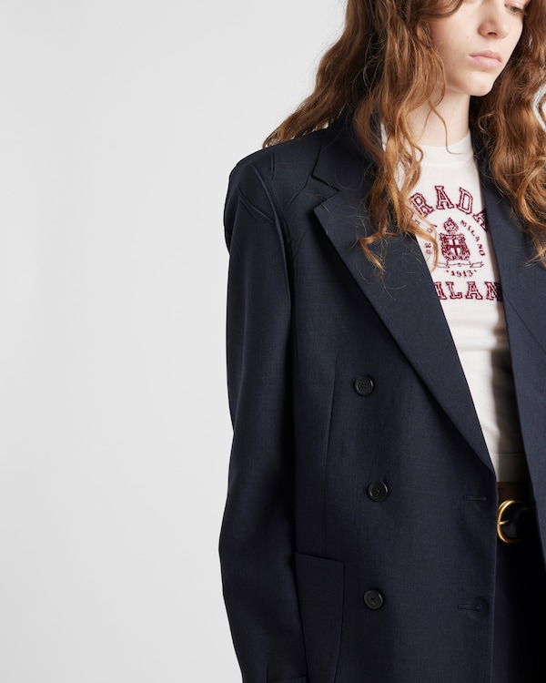 Veste croisée en mohair de chevreau Veste croisée en mohair de chevreau