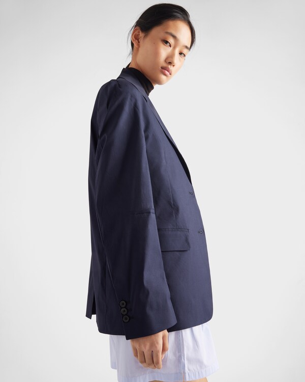 Single-breasted stretch poplin jacket Single-breasted stretch poplin jacket