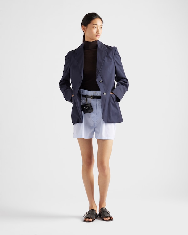 Single-breasted stretch poplin jacket Single-breasted stretch poplin jacket