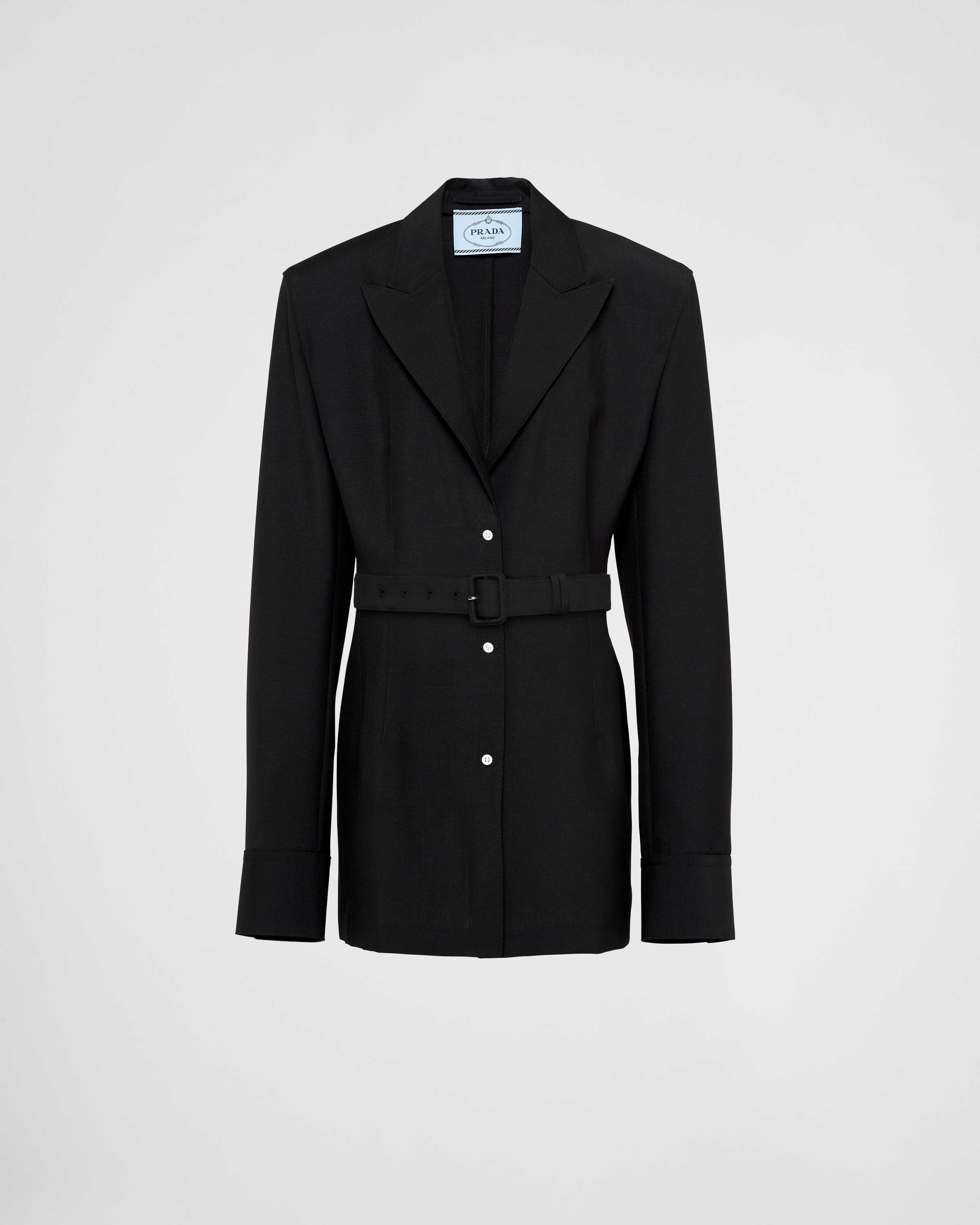 Shop Prada Single-breasted Light Mohair Jacket In Black