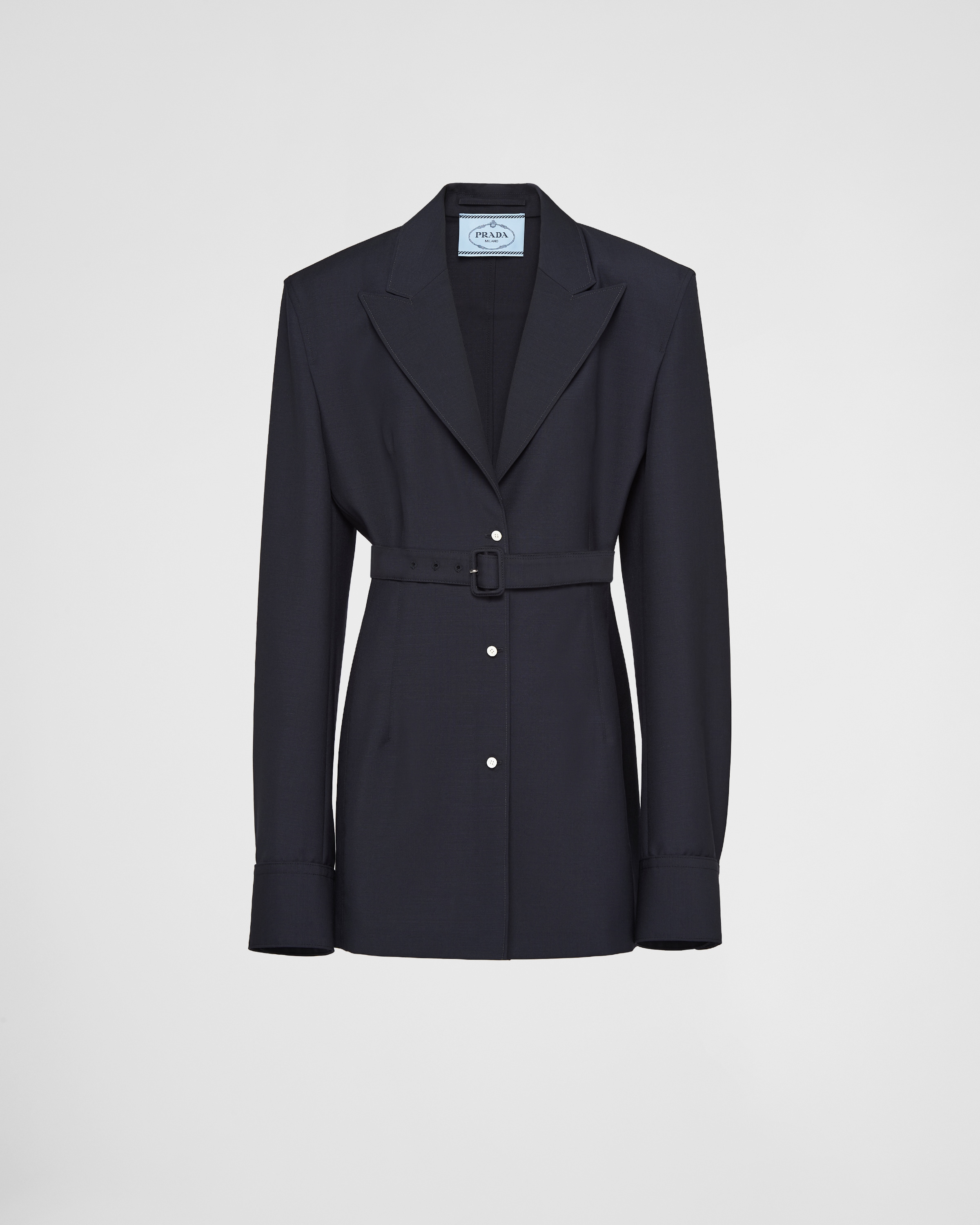 Navy Single breasted Mohair Jacket PRADA