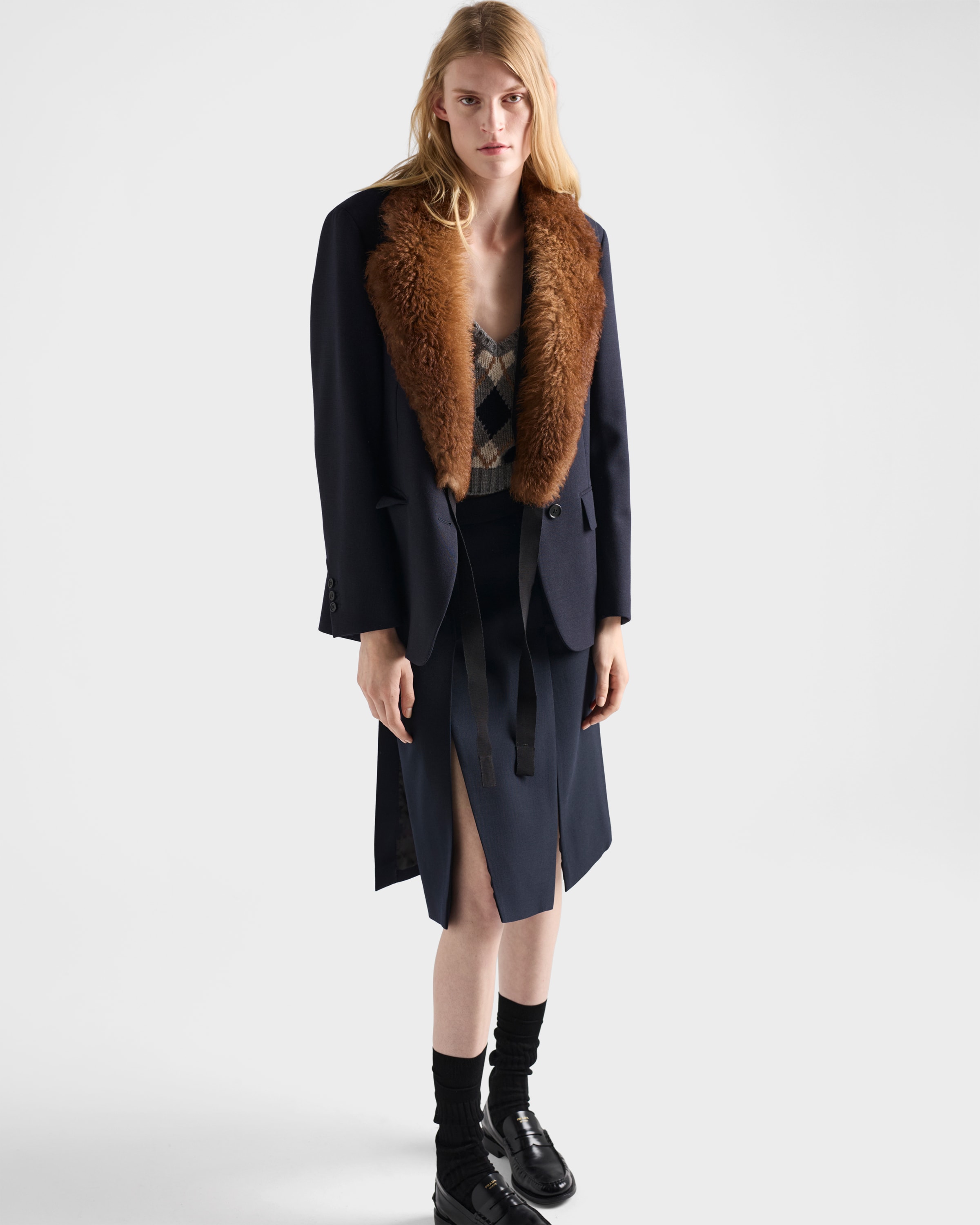 ジャケット・アウター stitch soutien collar coat like prada stitch soutien collar coat like prada
