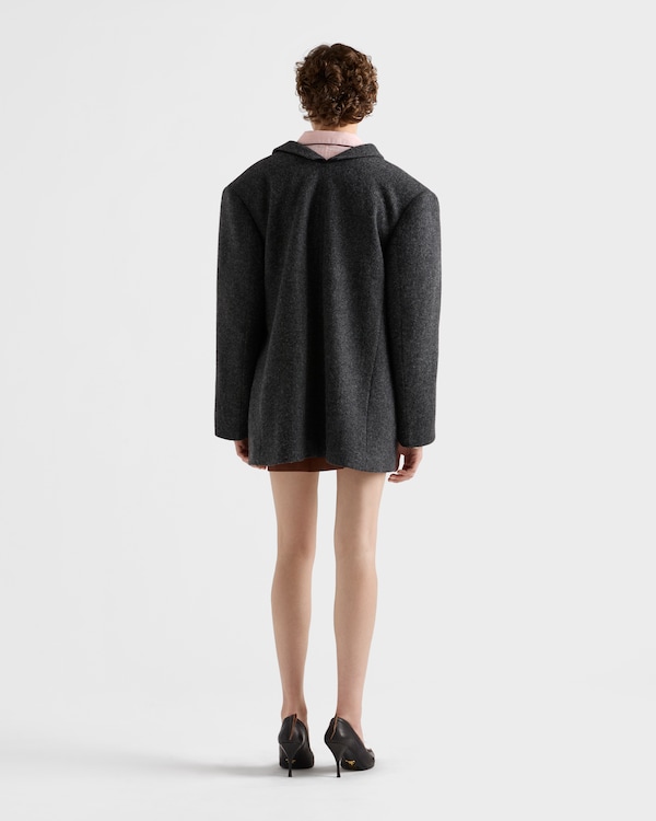 Single-breasted shetland wool jacket - Slate Gray Single-breasted shetland wool jacket - Slate Gray