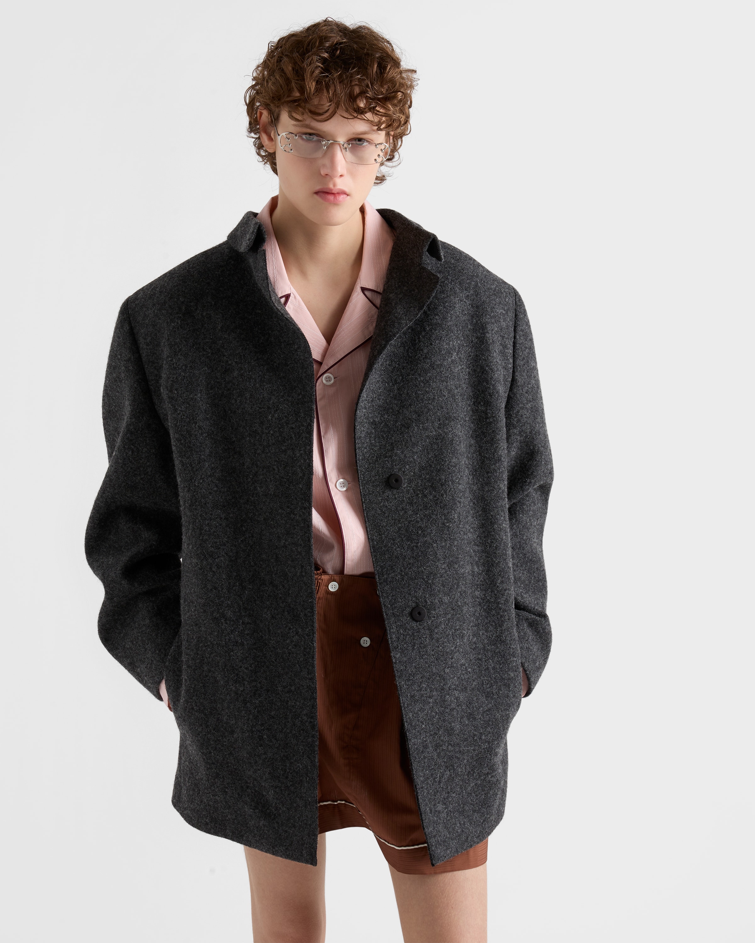 WINDSOR シングルブレスト ウール ジャケット ネイビー シングルブレスト ウール ジャケット | PRADA