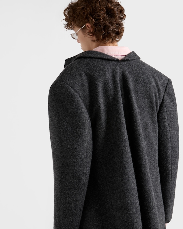 Single-breasted shetland wool jacket - Slate Gray Single-breasted shetland wool jacket - Slate Gray