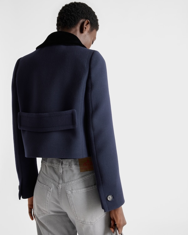 Veste droite en tissu natté Veste droite en tissu natté