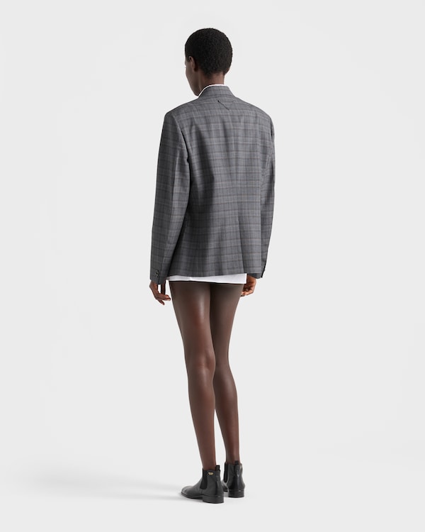 Single-breasted Prince Of Wales checked wool jacket - Hematite Single-breasted Prince Of Wales checked wool jacket - Hematite