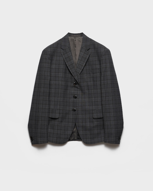 Single-breasted Prince Of Wales checked wool jacket - Hematite Single-breasted Prince Of Wales checked wool jacket - Hematite