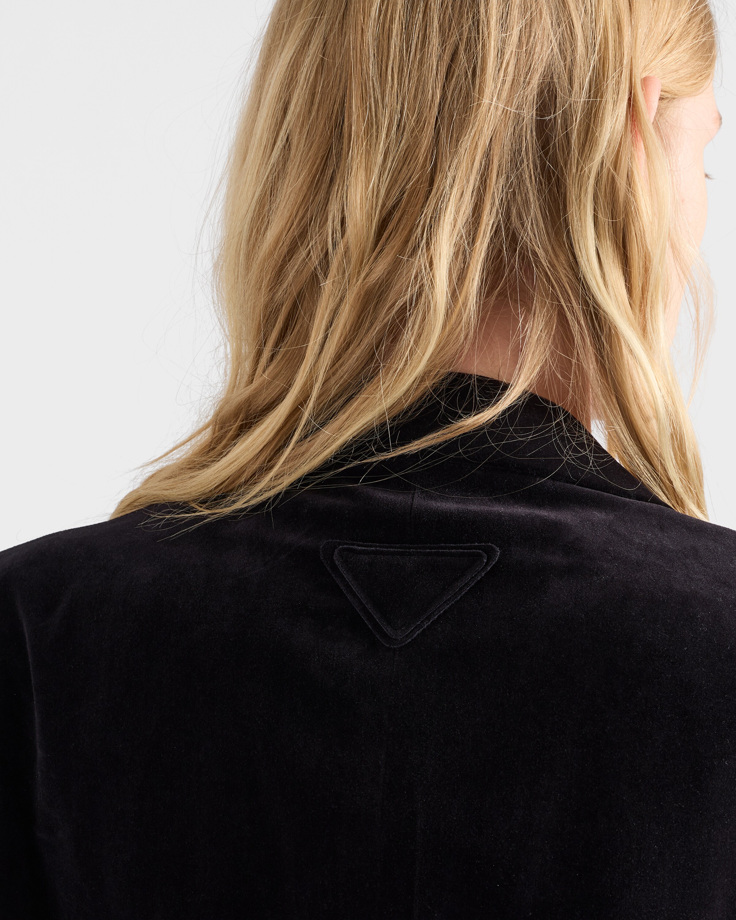 ブラック シングルブレスト ベルベット ジャケット | PRADA