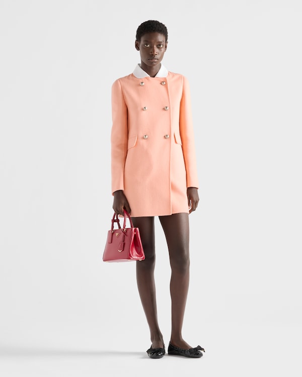 Caban croisé en cachemire léger - Abricot Caban croisé en cachemire léger - Abricot