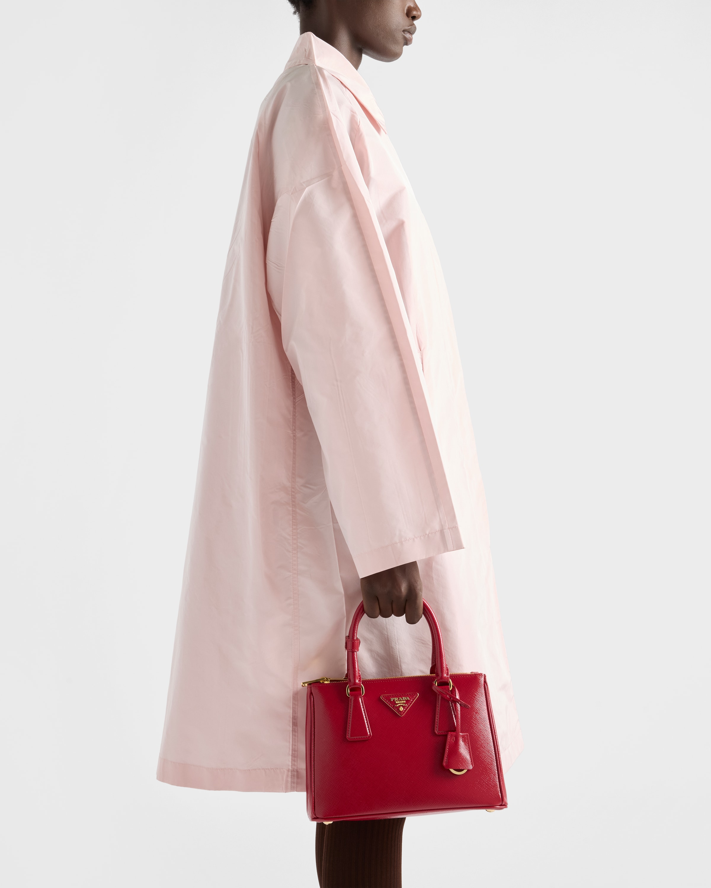 Alabaster Pink Technical taffeta coat | PRADA - United States