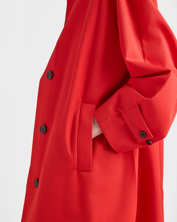 Single-breasted gabardine coat - Red Single-breasted gabardine coat - Red