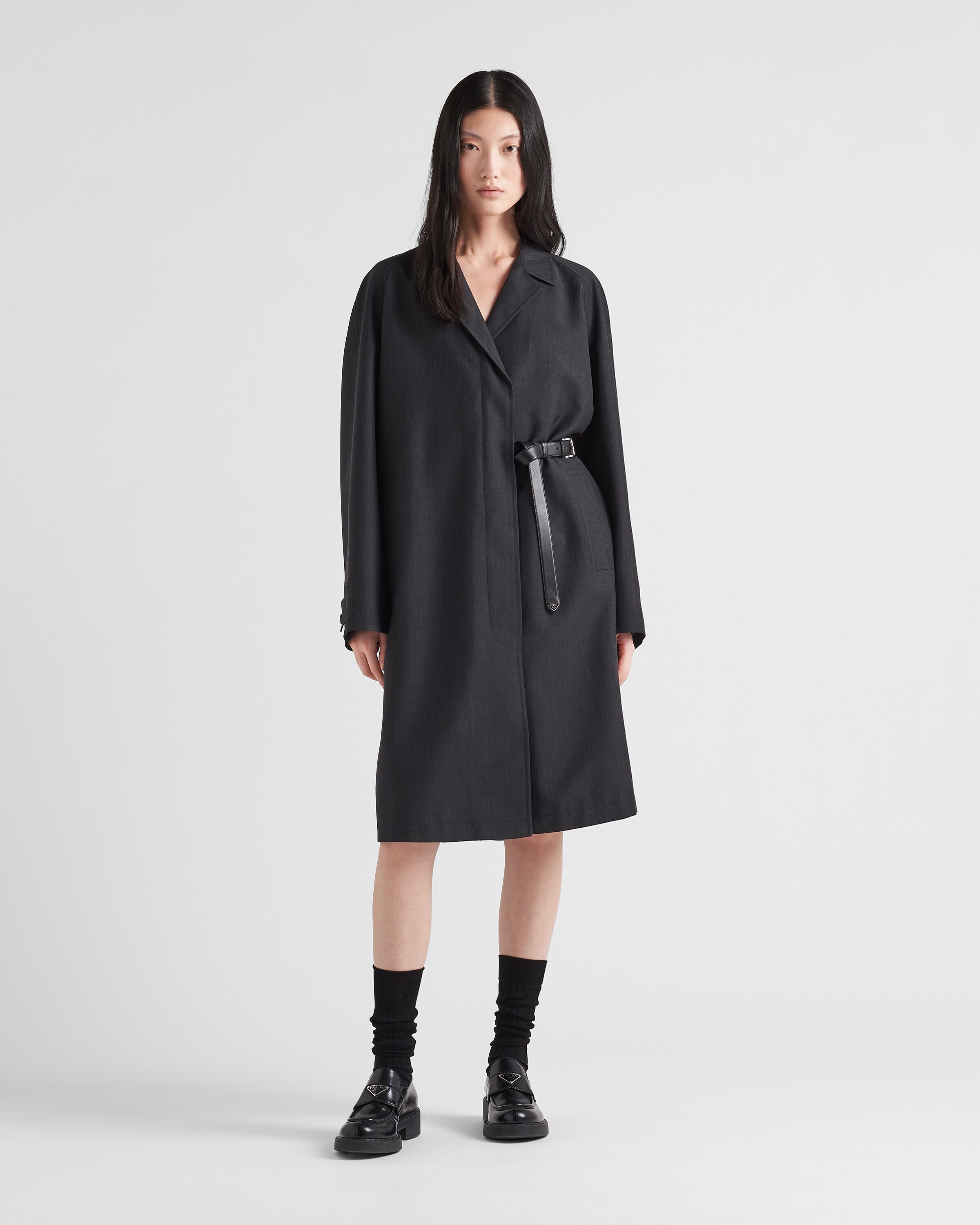 Prada Single\u002Dbreasted kid mohair coat 2