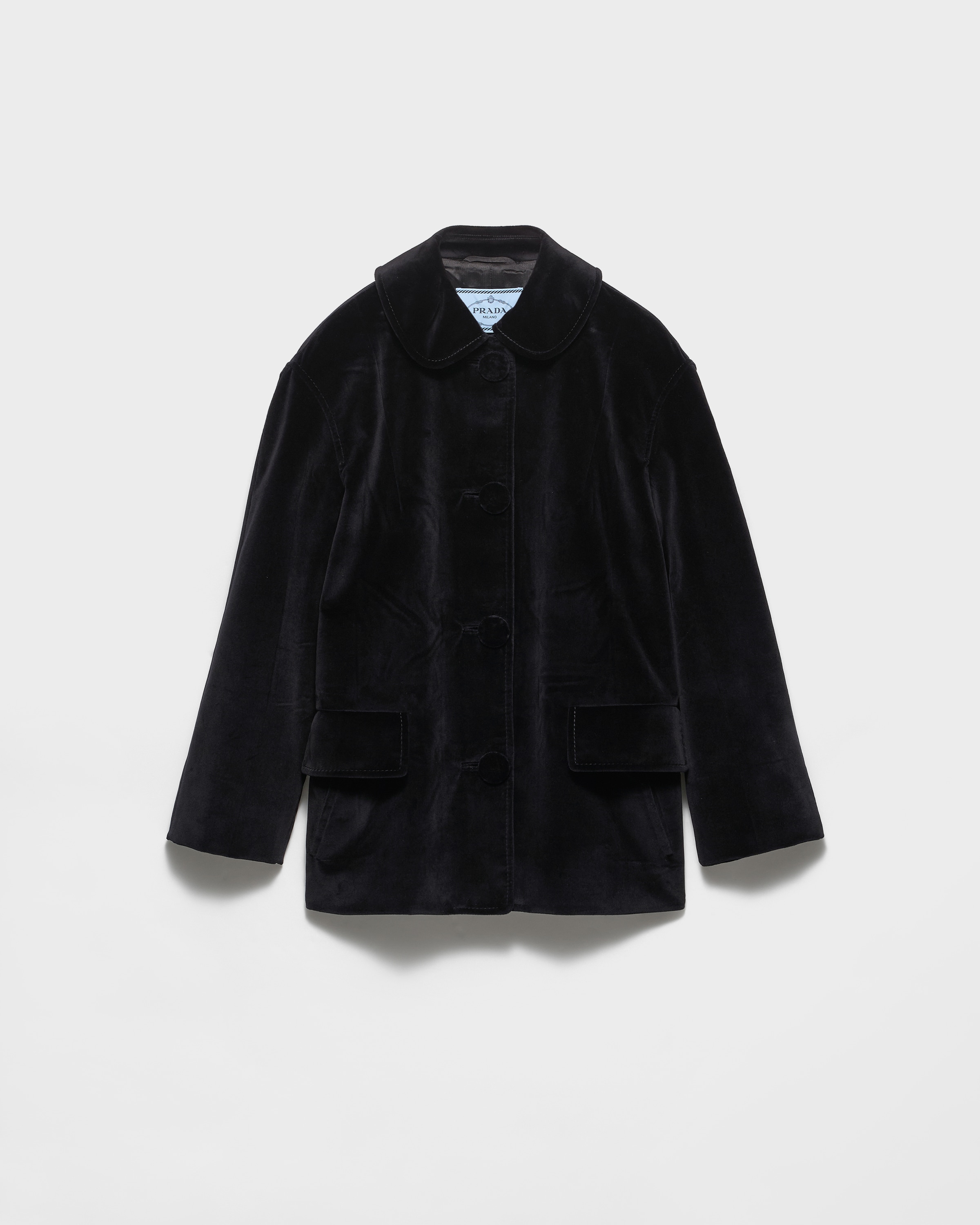 ジャケット・アウター PPFM short length coat archive black Black Single-breasted Caban Jacket | PRADA